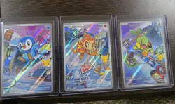 Pokemon First Partner Illustration Rare Turtwig Chimchar Piplup 30th Anniversary - Image 1
