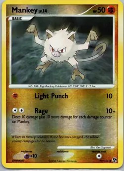 Pokemon TCG Mankey 79/106 Great Encounters Reverse NM - Image 1