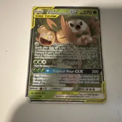 Pokemon Rowlet & Alolan Exeggutor GX Ultra Rare Holo 270 HP 1/236 TAG TEAM - Image 1