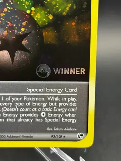 Pokemon 2003 Multi Energy Stamped WINNER Holo Swirl Promo 93/100 Rare vintage - Image 3