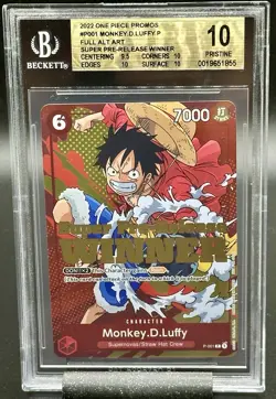 2022 One Piece Super Pre-Release Winner Monkey D. Luffy ENG BGS 10 Pristine - Image 1