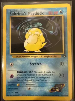 Pokemon TCG Sabrina's Psyduck Gym Challenge 99 Unlimited Common Card LP - Image 1