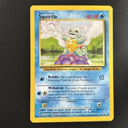 Pokemon Squirtle 63/102 Common Base Set Unlimited WOTC NM Vintage Vtg Card TCG - Image 1