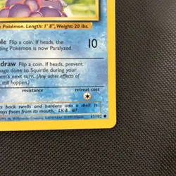 Pokemon Squirtle 63/102 Common Base Set Unlimited WOTC NM Vintage Vtg Card TCG - Image 4