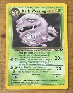 Pokemon TCG Dark Weezing #31/82 Team Rocket Non Holo Vintage 1999-2000 - Image 1