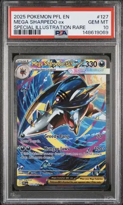 Pokemon Mega Sharpedo ex Phantasmal Flames SIR #127 PSA 10 Gem Mint - Image 1