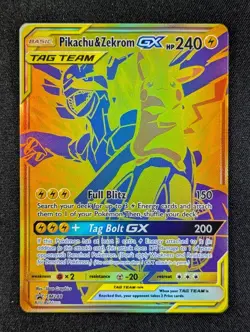 2021 Pokemon PIKACHU & ZEKROM GX #SM248 Black Star Promo Sun & Moon Holo English - Image 1