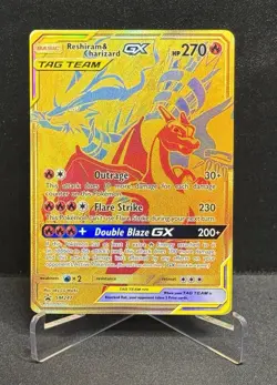 Pokemon Reshiram & Charizard GX TAG TEAM Full Art SM247 - Image 1