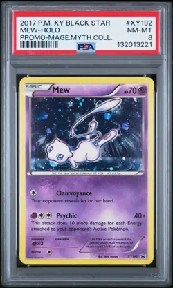 2017 POKEMON XY BLACK STAR PROMO MEW #XY192 HOLO PSA 8 NEAR MINT #132013221 - Image 1