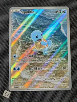 Squirtle 170/165 - Scarlet Violet 151 Illustration Rare English Pokemon NM - Image 1