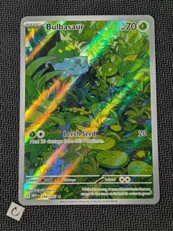 Bulbasaur 166/165 - Scarlet Violet 151 Illustration Rare English Pokemon NM - Image 1