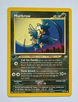 Pokemon - Murkrow - Neo Revelation 46/64 1st Edition - Common - NM - Image 1