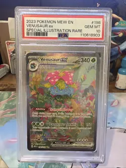 2023 POKEMON MEW EN-151 SPECIAL ILLUSTRATION RARE #198 VENUSAUR EX PSA 10 - Image 1