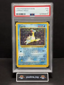 1999 Pokemon Fossil Holo Lapras #10 PSA 3 - Image 1