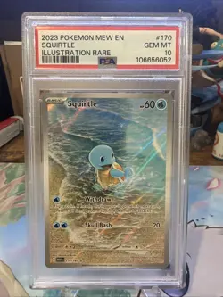 2023 POKEMON MEW EN-151 ILLUSTRATION RARE #170 SQUIRTLE PSA 10 - Image 1