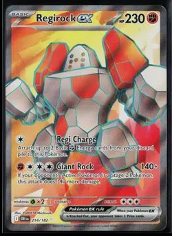 Regirock ex 214/182 Ultra Rare Destined Rivals Pokemon NM - Image 1