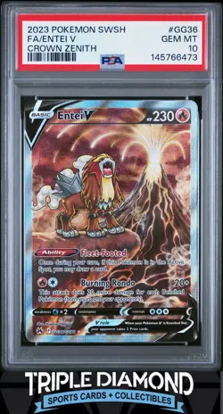 2023 Pokemon Sword And Shield Crown Zenith GG36 Entei V FA PSA 10 FDP86 - Image 1