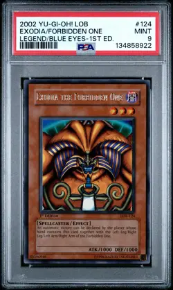2002 1ST ED #124 EXODIA THE FORBIDDEN ONE PSA 9 - Image 1