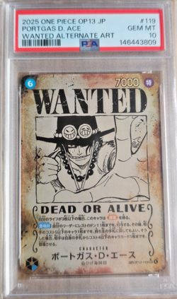 PSA 10 Ace Wanted SEC-SPC OP13-119 Carrying on His Will ONE PIECE Card Japanese - Image 1