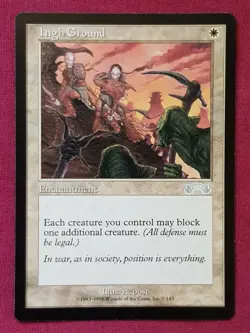 Magic The Gathering EXODUS HIGH GROUND white card MTG - Image 1