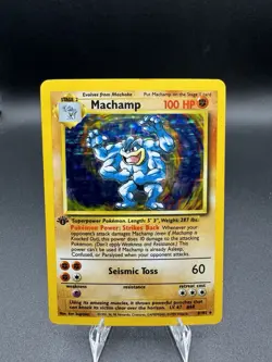 Pokemon Card - Machamp Base Set 1st Edition 8/102 Holo Rare MP - Image 1