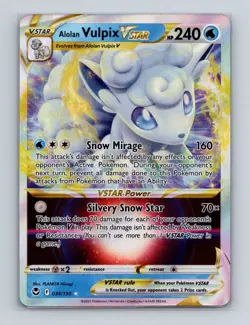 Alolan Vulpix VSTAR 034 2022 Pokemon Silver Tempest Ultra Rare Card NM+ - Image 1