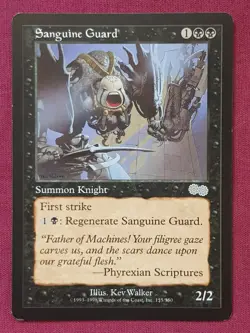 Magic The Gathering URZA'S SAGA SANGUINE GUARD black card MTG - Image 1