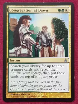 Magic The Gathering RAVNICA CONGREGATION AT DAWN green/white card MTG - Image 1