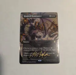 Signed by artist, Kindred Dominance (Borderless) Commander Masters Regular - Image 1