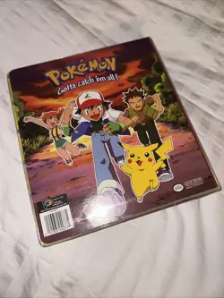 Pokemon TCG Vintage 3 Ring Binder Ash 1999 Pikachu Brock Misty Official Nintendo - Image 2