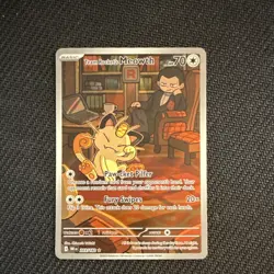Pokemon Team Rocket's Meowth Illustration Rare Holo 203/182 HP 70 - Image 1