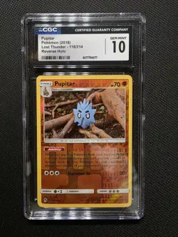 Pupitar Uncommon SM - Lost Thunder 116/214 NM Reverse Holo Cgc 10 - Pokemon - Image 1