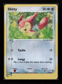 Skitty 71/109 Common Ruby & Sapphire Pokemon Reverse Holo Near Mint - Image 1