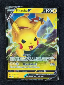 2020 Pokemon PIKACHU V #043/185 Vivid Voltage Holo Ultra Rare English (C) - Image 1