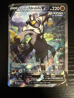 Pokemon TCG Rapid Strike Urshifu V Alt Full Art 153/163 -SWSH05 Battle Styles NM - Image 1