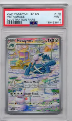 2024 POKEMON TEF EN-TEMPORAL FORCES ILLUSTRATION RARE #178 METAGROSS PSA 9 - Image 3