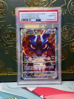 2023 POKEMON SWSH BLACK STAR PROMO #291 FULL ART LUCARIO VSTAR PSA 10 - Image 1