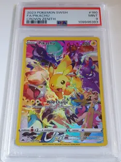 2023 Pokemon SWSH Pikachu 160/159 Full Art Crown Zenith - PSA 9 - Image 1