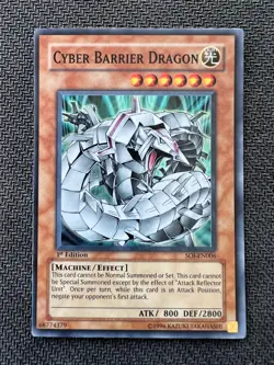 Yugioh Cyber Barrier Dragon 1st Edition Super Rare SOI-EN006 LP/NM - Image 1
