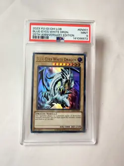 Yu-Gi-Oh! PSA 9 Blue Eyes White Dragon LOB-EN001 Legend of Blue Eyes 25th - Image 1