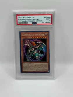 PSA 9 Yu-Gi-Oh! Chaos Emperor Dragon- Envoy of the End IOC-EN000 25th ANV ED - Image 1