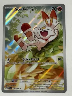 Pokemon Scorbunny Holo Rare 225/217 ASC Basic Fire Card Nintendo 2026 - Image 1