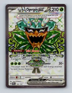 Teal Mask Ogerpon ex 190 Pokemon Twilight Masquerade Ultra Rare Card NM+ - Image 1