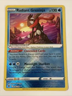 Pokemon TCG Radiant Greninja Astral Radiance Holo Card 046/189 - Image 1