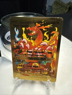 Charizard Family Gx Gold Foil Fan Art Card Hp100000 G-max Volt Crash💥💥💥💥 - Image 1