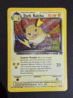 Pokemon TCG - Dark Raichu- 83/82 - Team Rocket Holo Rare - Near Mint - Image 1