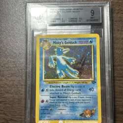 2000 Pokemon Misty's Golduck 12 Gym Challenge Holo (BGS) 9 Mint, Half Swirl! - Image 1