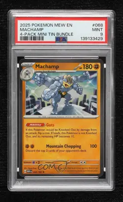 Machamp (Mini Tin Cosmos Holo) Pokemon Scarlet & Violet 151 MEW PSA 9 MINT - Image 1