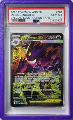 Pokemon 2026 Mega Gengar ex 284/217 SIR Ascended Heroes GEM MINT PSA 10 - Image 1