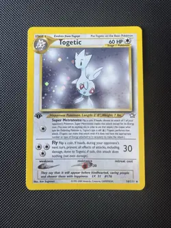 Pokemon TCG Togetic 16/111 Neo Genesis Holo 1st edition Swirl - Image 1